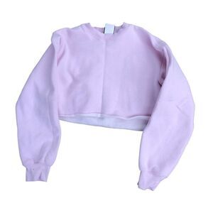 Aritzia TNA Cozy Fleece Boyfriend Cropped Sweatshirt Pink XS